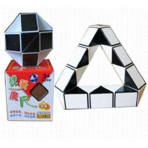 Intelligent White + Black Shape-Changing Magic Ruler Puzzle Fun Special Toys Cube.