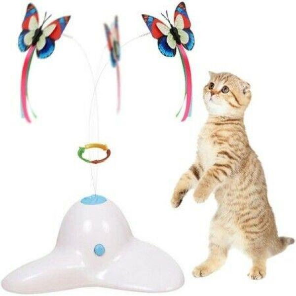 Interactive Cat Toy Butterfly Funny Exercise Electric Flutter Rotating Kitten Toys