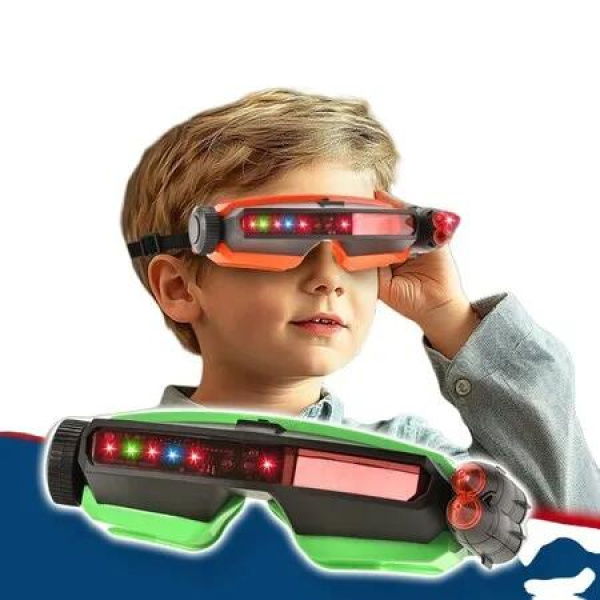 Interactive Combat Glasses Light Sound Effects Shooting Toy Ages 6 Up Long Range Precision
