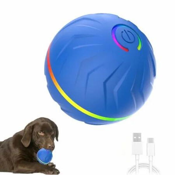Interactive Dog Toy Ball,Pet Vibrating Ball Toy,Rechargeable Motion-Activated Dog Bouncing Ball For Dogs in Backyard,Park,Garden Color Blue