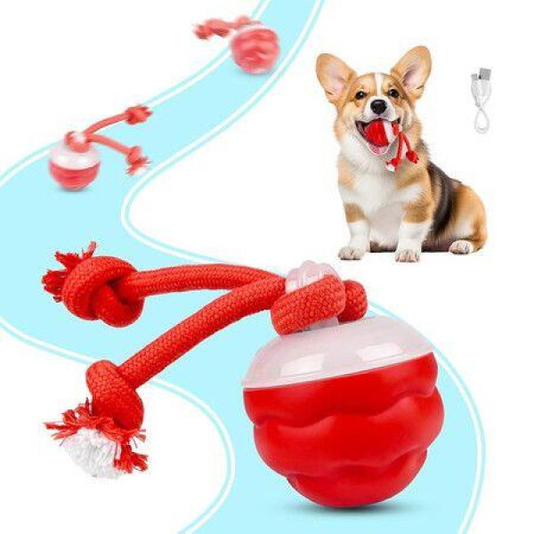 Interactive Dog Toys Ball, Fun Moving Dog Toys to Keep Them Busy, Rechargeable Smart Jumping Ball for Dogs with Three Modes (Red)