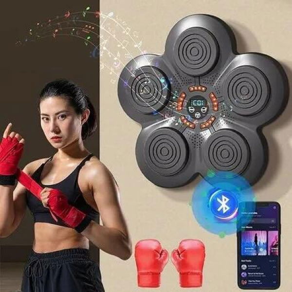 Interactive Music Boxing Machine with Boxing Gloves,Space Saving Wall-mounted design,Bluetooth connectivity