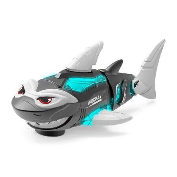 Interactive Shark Toy with Light, Walking Shark Toy, Electric Toy for Boys (Gray)