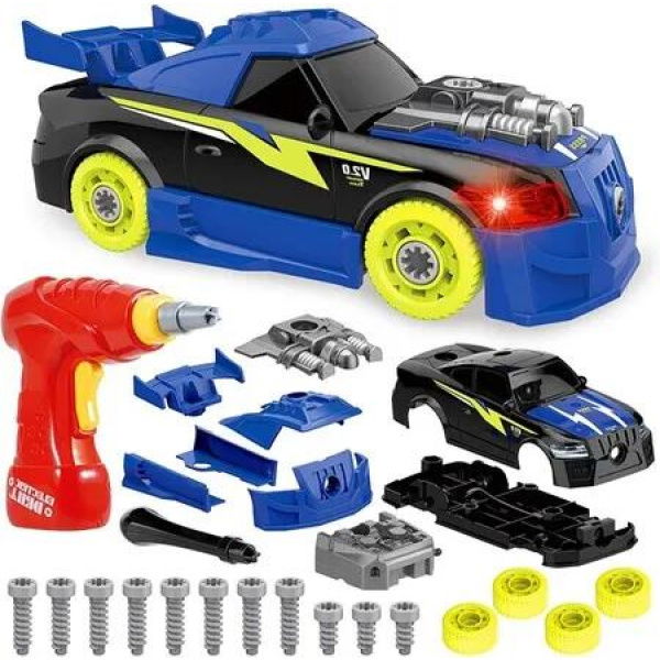 Interactive Take Apart Race Car - Educational Building Toy with Electric Screwdriver for Fine Motor Skills