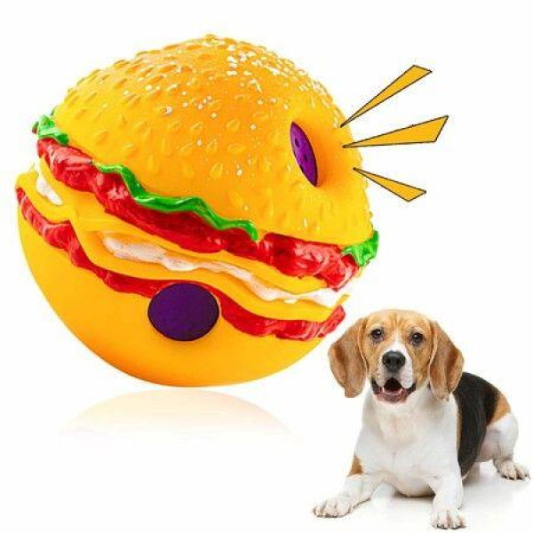 Interactive Toys For Medium To Large Dogs. Chunky Durable Dog Toys For Dogs. Funny Laughing Sounds When Rolled Or Shaken (Hamburger).