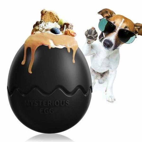 Interactive Treat Dispensing Dog Toy with Cooling Feature, Durable Chew Toy for Aggressive Chewers, Fun Fetch for Large Medium Dogs (Black)