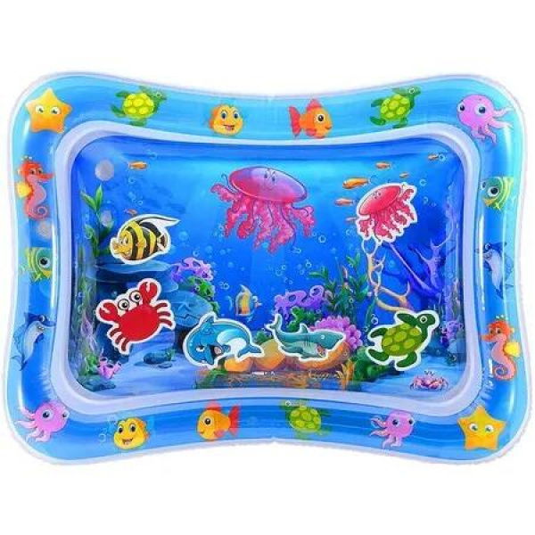 Interactive Tummy Time Water Mat with Jellyfish Design for Visual Stimulation and Developmental Play