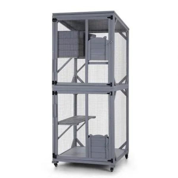 i.Pet Cat House Wooden 180cm Rabbit Hutch Pet Condo Small Dog Enclosure Cage