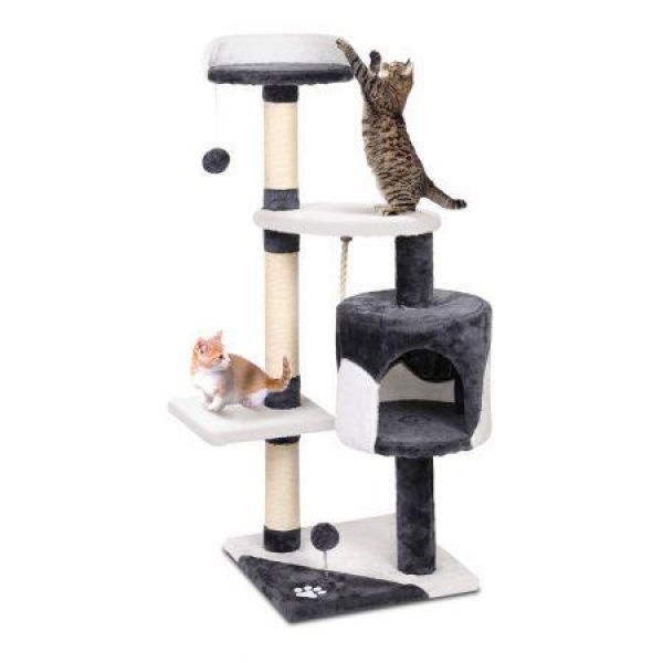 i.Pet Cat Tree 112cm Tower Scratching Post Scratcher Wood Condo House Furniture