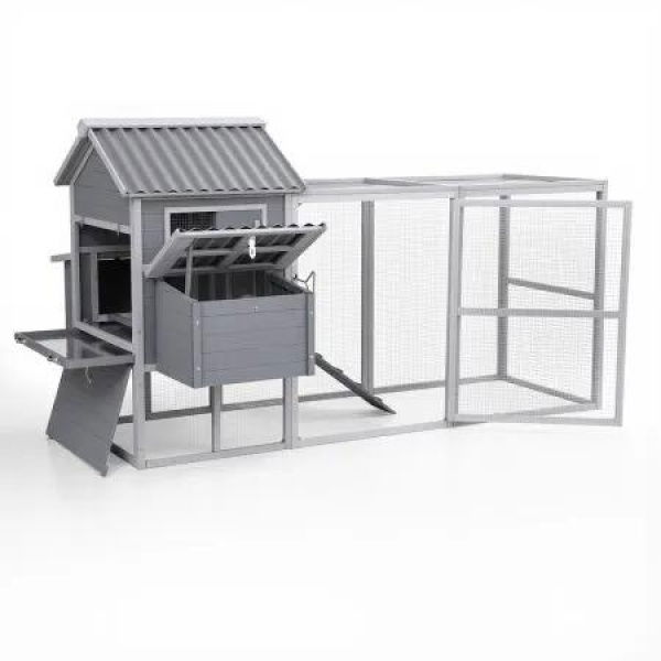 i.Pet Chicken Coop Rabbit Hutch Extra Large Wooden Run Bunny Cage Poultry House Outdoor