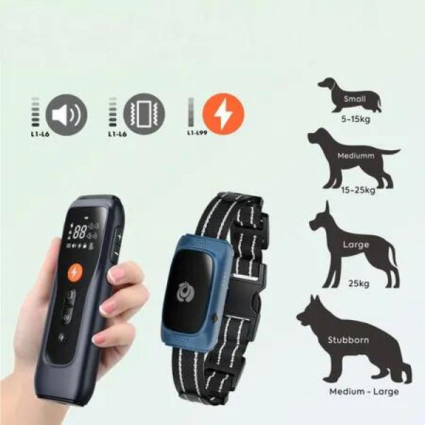 IPX7 Waterproof Electric Anti Bark dog Shock Collar with Long 4000FT Range Remote Control for All Breeds