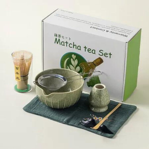 Japanese Matcha Ceremony Accessory,Matcha Whisk,Traditional Scoop (Chashaku),The Perfect Set to Prepare a Traditional Cup of Matcha Type B