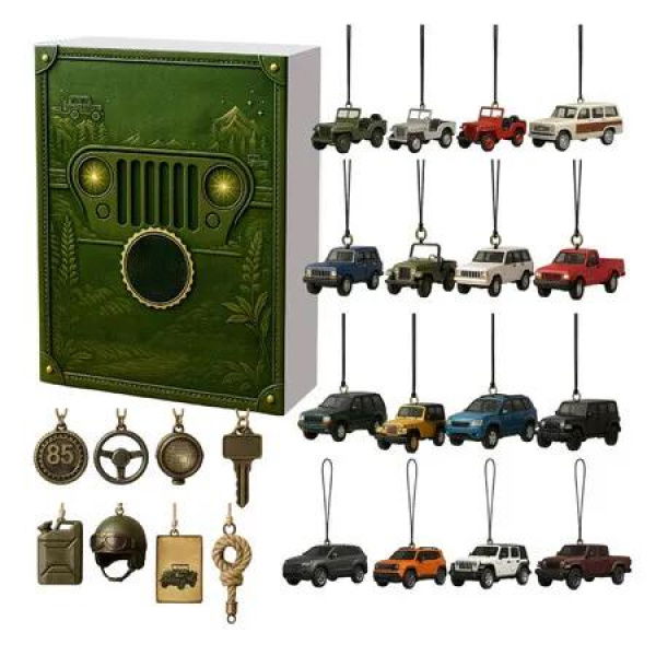 Jeep Advent Calendar Christmas Countdown Calendars 24-Day Christmas Advent Calendar Surprises 2D Ornaments For Christmas Decorations Gifts