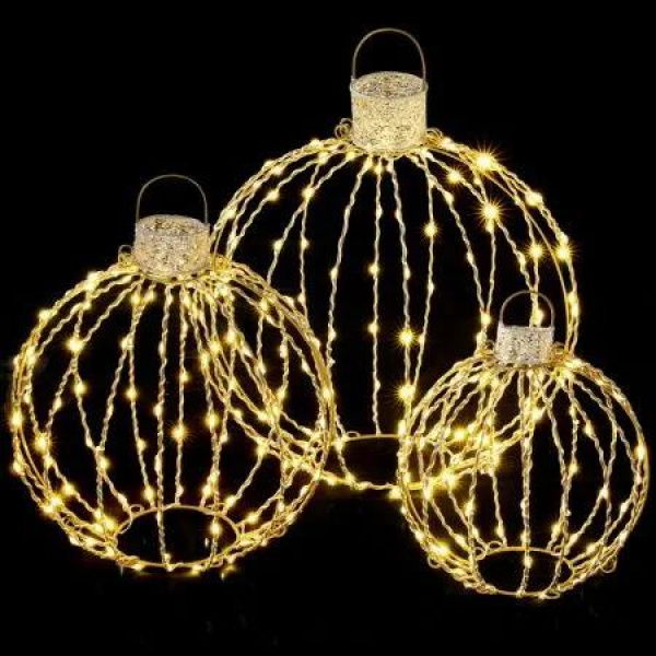 Jingle Jollys Christmas Lights 320 LED Fairy Light 3pcs Ball Decorations Set