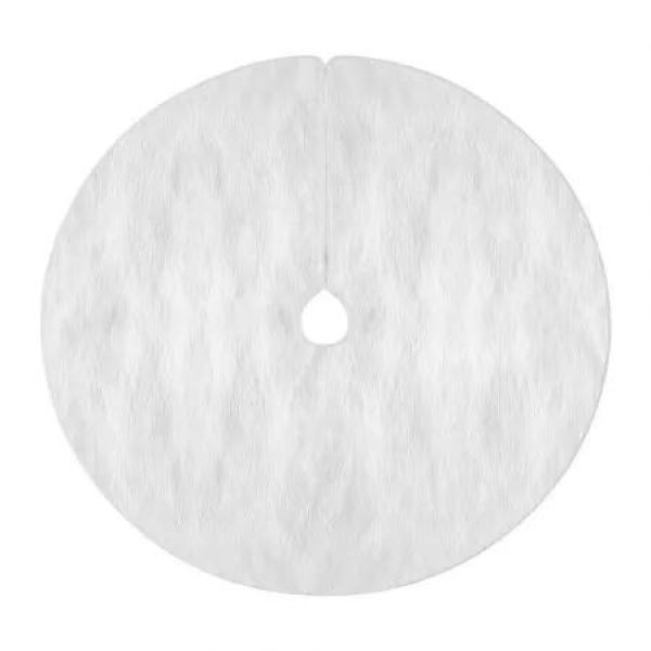 Jingle Jollys Christmas Tree Skirt 120cm Plush Xmas Fluffy Ornaments Decor White