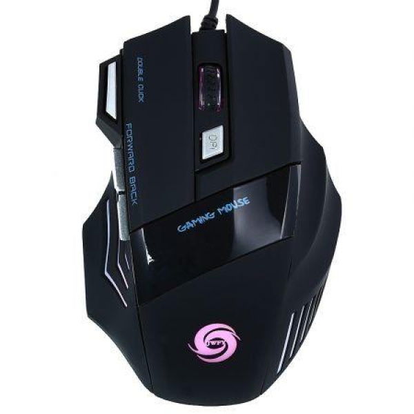 JWFY USB Wired LED Optical Gaming Mouse 5500 DPI Resolution With Seven Buttons 1.5m Cable.