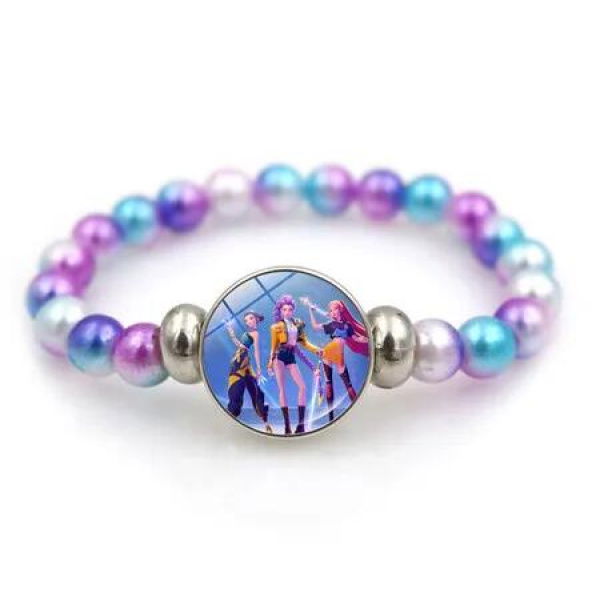 K Pop Bracelet Movie Lovers Gift Accessory Colorful Beaded Bangle Jewelry, Style B