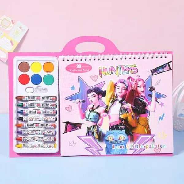 K-Pop Demon Drawing Book Rumi Mira Zoey DIY Copying Picture Coloring Book For Fan Gift Birthday Toys Christmas Gifts Color Pink