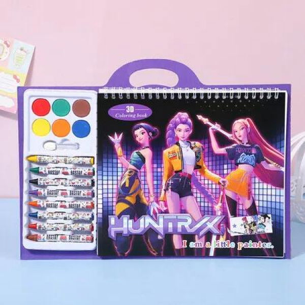 K-Pop Demon Drawing Book Rumi Mira Zoey DIY Copying Picture Coloring Book For Fan Gift Birthday Toys Christmas Gifts Color Purple