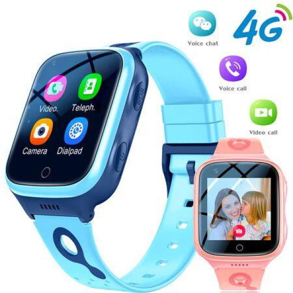 K9 4G Video Call Phone Watch Kids Watch With 1000Mah Battery GPS Wifi Location SOS Call Back Monitor Smart Watch Children Gifts COL Blue