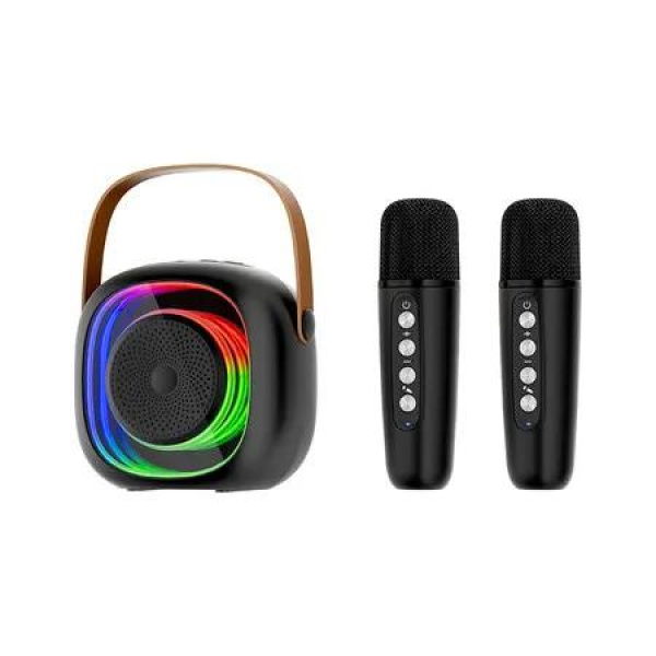 Karaoke Machine for Kids, Gifts for Girls Age 4-12, Mini Portable Bluetooth Karaoke Speaker with Wireless Microphone (Black)