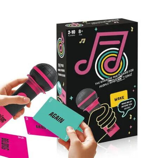 Karaoke Party Game, Hilarious Singing Challenge for Families and Friends with 250 Song Lyrics, Perfect for Game Nights and Birthday Parties