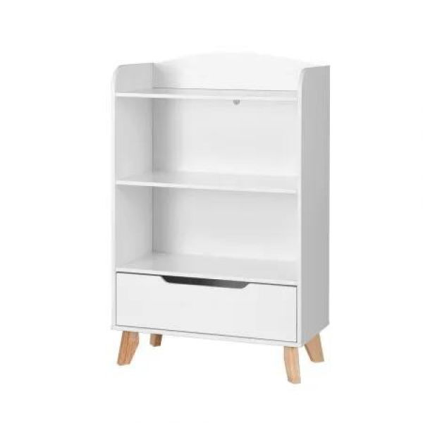 Keezi Kids Bookshelf 3 Tiers Storage Children Bookcase Toys Organiser Drawer