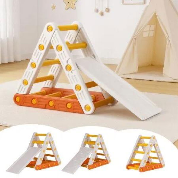 Keezi Kids Climbing Frame Set With Slide Indoor Outdoor Toddler Toys Pikler Triangle Climber