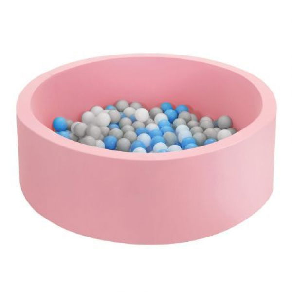 Keezi Ocean Foam Ball Pit With Balls Kids Play Pool Barrier Toys 90x30cm Pink