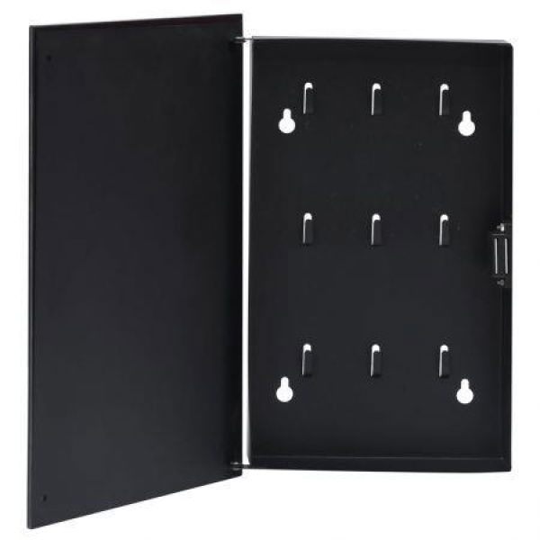 Key Box with Magnetic Board Black 30x20x5.5 cm