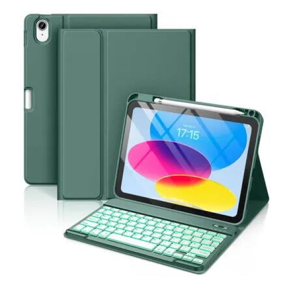 Keyboard Case for iPad A16 11th Generation 2025/10th Generation 2022(11/10.9 inch),7 Colors Backlit Detachable Folio Keyboard Cover with Pencil Holder