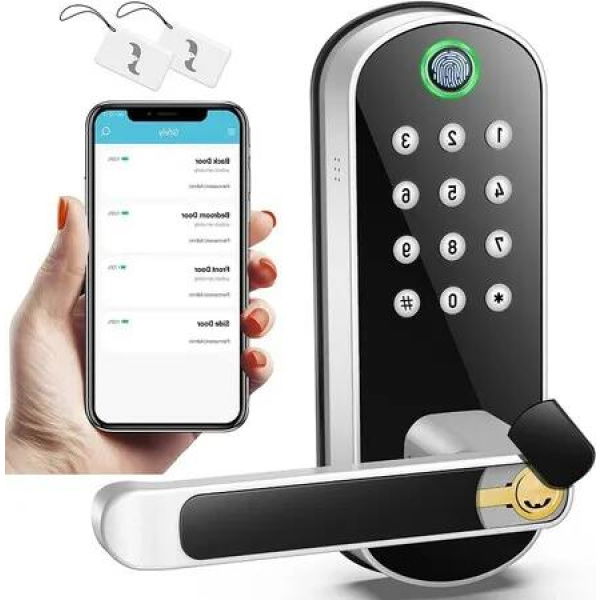 Keyless Fingerprint Biometric smart Door Lock with Fingerprint, Keypad, and Passcode Access