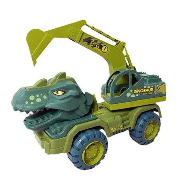 Kid Toys Dinosaur Shaped Engineering Vehicles Cranes Excavators Transporters Dump Trucks( 1 Pack T-rex Excavator)