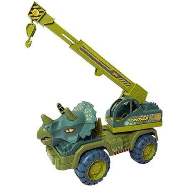 Kid Toys Dinosaur Shaped Engineering Vehicles Cranes Excavators Transporters Dump Trucks( 1 Pack Triceratops Crane)