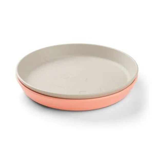 Kiddish Raffi Plate 2 Pack-Sand & Coral