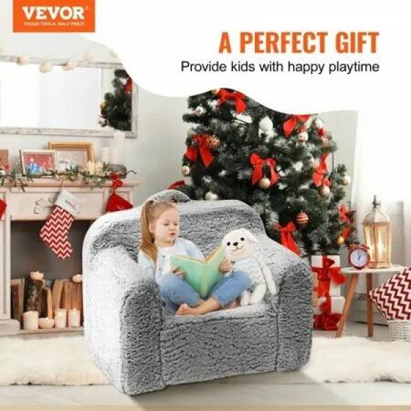 Kids Armchair, Kids Sofa with High-density 25D Sponge, Snuggly-Soft Toddler Chair, Sherpa Fabric Reading Couch for Bedroom and Playroom