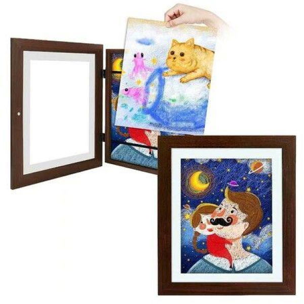 Kids Art Frames 34*25cm Front Opening Kids Artwork Frames Changeable 3D Picture Crafts Children Drawing Hanging Art Portfolio Storage.