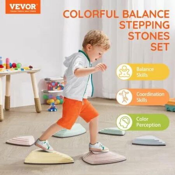 Kids Balance Stepping Stones Sensory Obstacle Course 6 PCS Outdoor Indoor