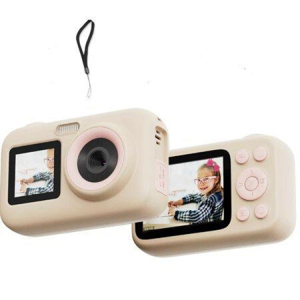 Kids Camera Dual Screen 1080P 44MP HD Digital Video Camera for Boys Girls Ages 3-10(Beige)