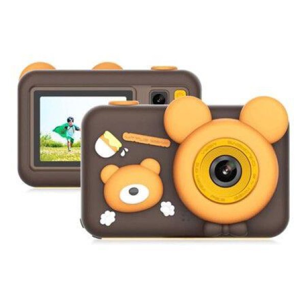 Kids Camera, Hand Held Childrens Camera with 32g Memory Card for Birthday, Christmas, Holidays Present Brown