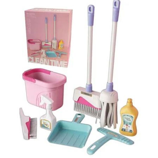 Kids Cleaning Set 8 Pcs Housekeeping Pretend Play Set Kid Cleaning Set Broom And Mop Set For Pretend Home Cleaning Play Toy
