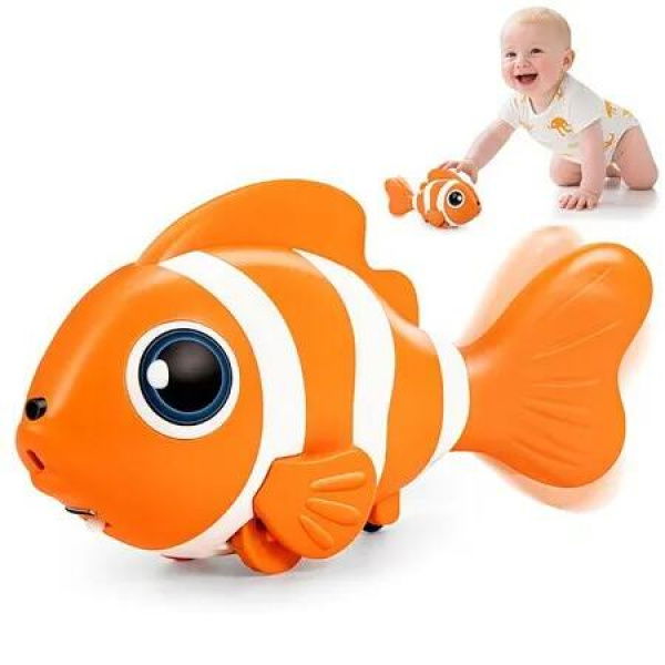 Kids Clownfish Interactive Toy Auto Sensing Avoiding Obstacles Crawling Kids Electric Simulation Animals Christmas Gift