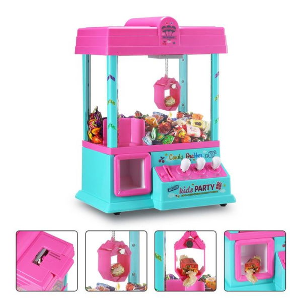 Kids Coordination Development Toy Mini Candy Grabber Claw Machine With Music - 24 Coins.