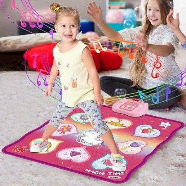 Kids Dance Mat with 5 Play Modes and 3 Challenge Levels Music Touch Play Mat Birthday Gift for Girls Age 3-10