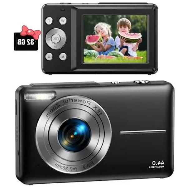 Kids Digital Camera with FHD 1080P High Definition,16x Zoom Compact and Durable for Kids' Photography(Black)