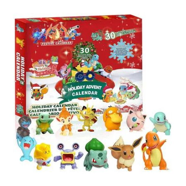 Kids Holiday Advent Calendar, 24 Surprise Holiday Gifts with Pokenmon Toys, Countdown to New Year and Christmas, Christmas Gifts for Kids, Kids Toys for 3 4 5 6 7 8 Year Old Boys Girls