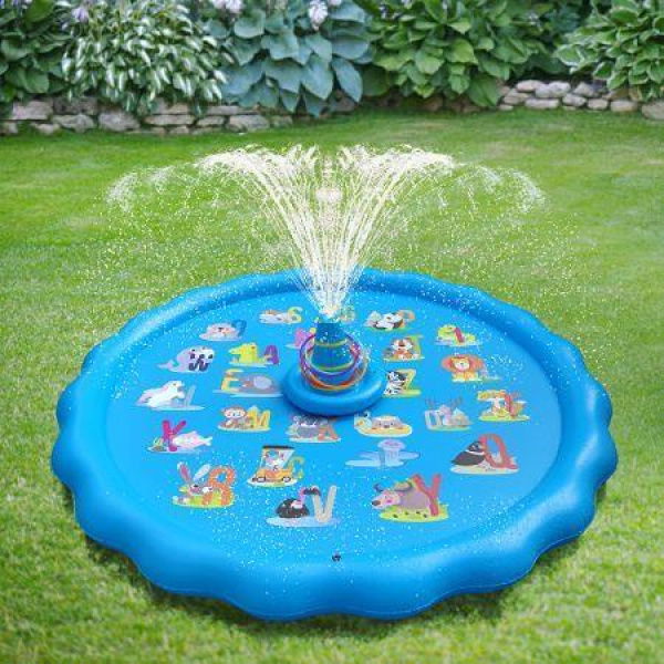 Kids Inflatable Water-Splash Pad Summer Outdoor Kids Sprinkler Mat PVC Round Swimming Pools Inflatable Cushion