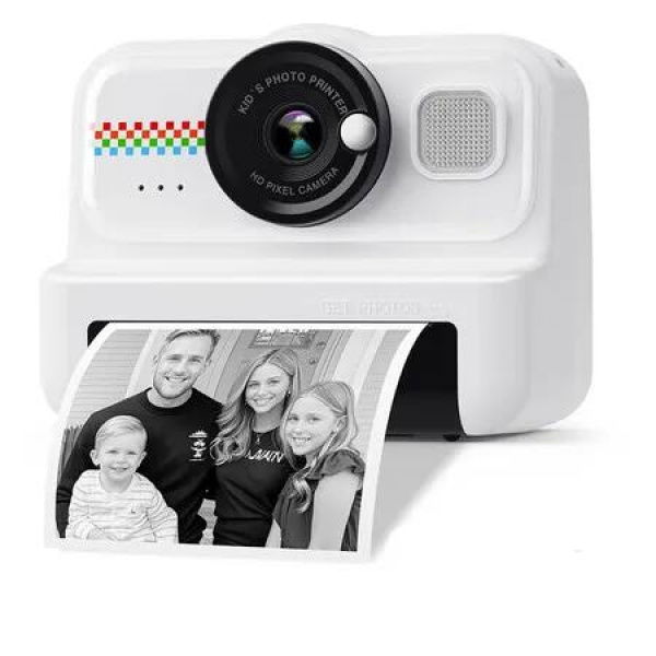 Kids Instant Print Camera, 1080P HD Kids Camera Instant Print with 3 Rolls Print Paper and 32GB Card for Boys and Girls Age 3 to 14, White