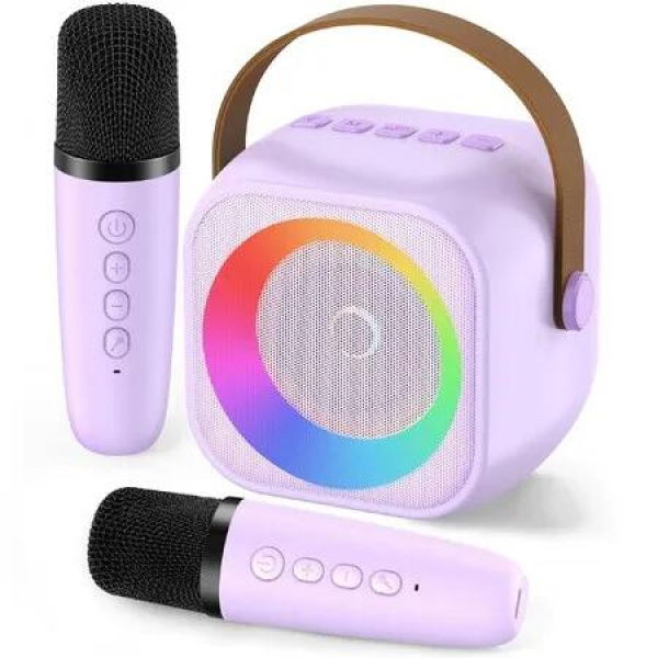 Kids Karaoke Machine: Perfect Birthday or Christmas Gift for Girls Ages 3+ (Purple, Includes 2 Microphones)