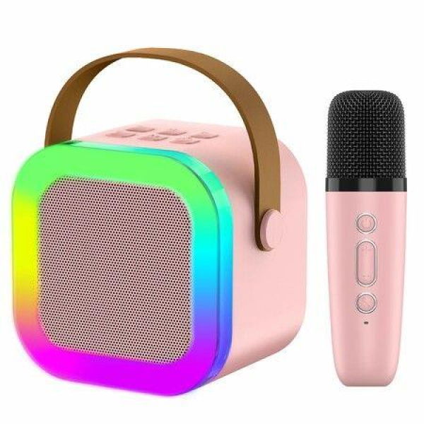 Kids Karaoke Microphone Machine Toy,Christmas Birthday Gift,Karaoke Toys Gifts for Ages 3+ (Pink)